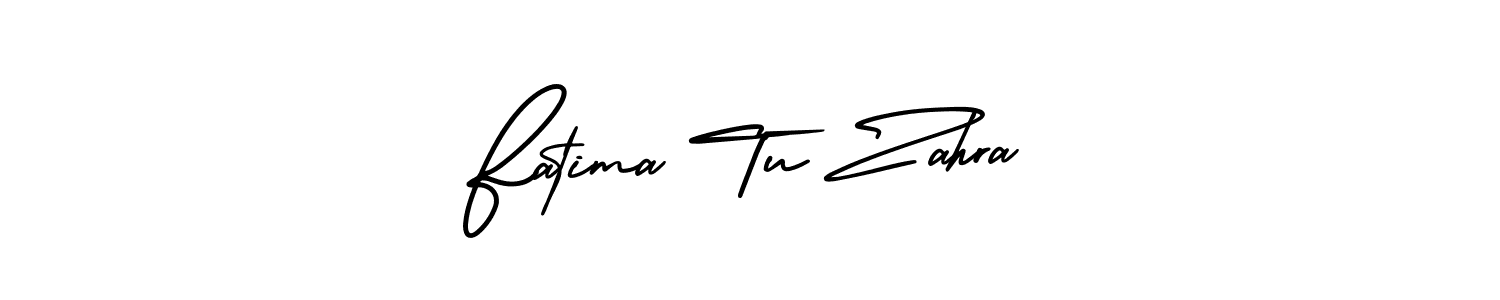 Make a short Fatima Tu Zahra signature style. Manage your documents anywhere anytime using AmerikaSignatureDemo-Regular. Create and add eSignatures, submit forms, share and send files easily. Fatima Tu Zahra signature style 3 images and pictures png