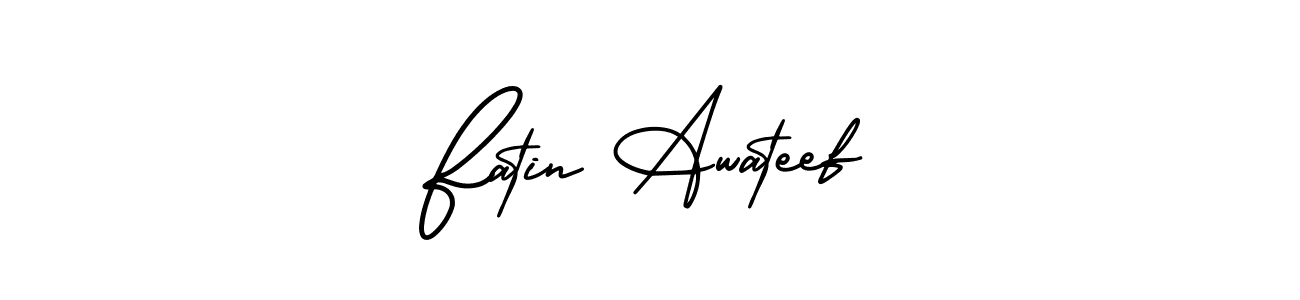 Fatin Awateef stylish signature style. Best Handwritten Sign (AmerikaSignatureDemo-Regular) for my name. Handwritten Signature Collection Ideas for my name Fatin Awateef. Fatin Awateef signature style 3 images and pictures png