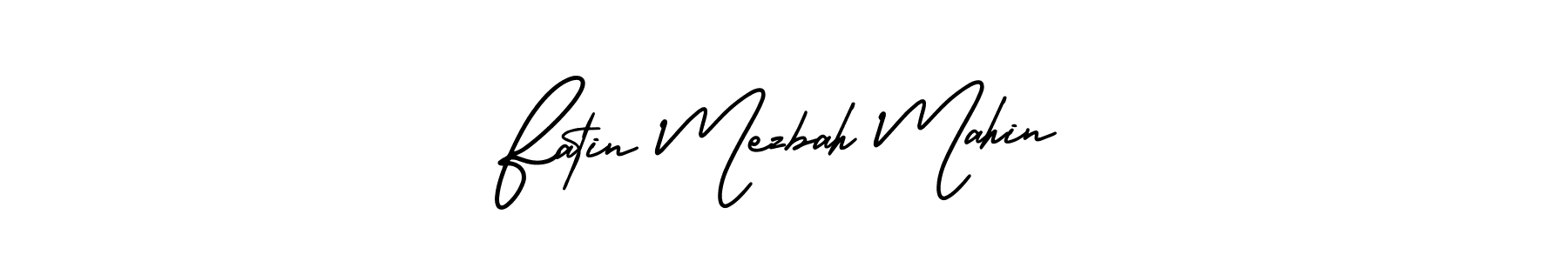 This is the best signature style for the Fatin Mezbah Mahin name. Also you like these signature font (AmerikaSignatureDemo-Regular). Mix name signature. Fatin Mezbah Mahin signature style 3 images and pictures png