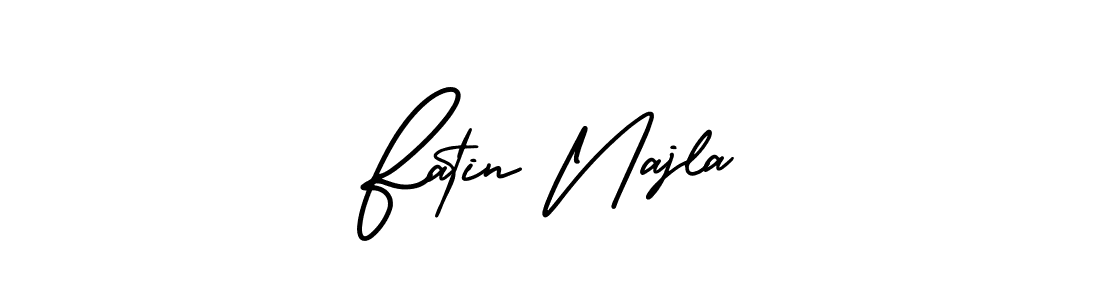 Similarly AmerikaSignatureDemo-Regular is the best handwritten signature design. Signature creator online .You can use it as an online autograph creator for name Fatin Najla. Fatin Najla signature style 3 images and pictures png