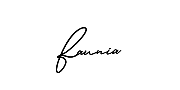 Create a beautiful signature design for name Faunia. With this signature (AmerikaSignatureDemo-Regular) fonts, you can make a handwritten signature for free. Faunia signature style 3 images and pictures png