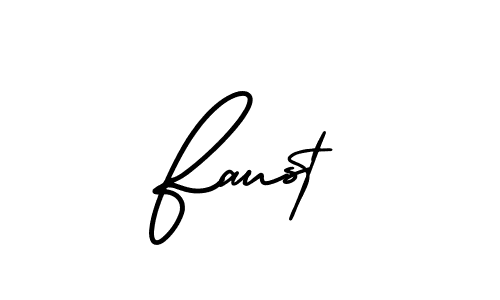 Faust stylish signature style. Best Handwritten Sign (AmerikaSignatureDemo-Regular) for my name. Handwritten Signature Collection Ideas for my name Faust. Faust signature style 3 images and pictures png
