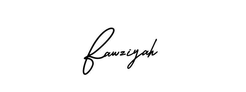 How to make Fawziyah name signature. Use AmerikaSignatureDemo-Regular style for creating short signs online. This is the latest handwritten sign. Fawziyah signature style 3 images and pictures png