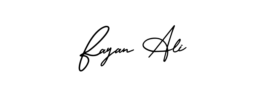 How to make Fayan Ali name signature. Use AmerikaSignatureDemo-Regular style for creating short signs online. This is the latest handwritten sign. Fayan Ali signature style 3 images and pictures png