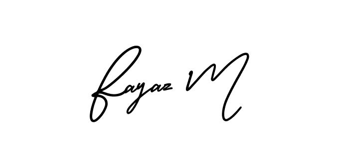 How to make Fayaz M signature? AmerikaSignatureDemo-Regular is a professional autograph style. Create handwritten signature for Fayaz M name. Fayaz M signature style 3 images and pictures png