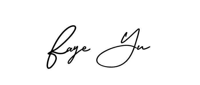 Use a signature maker to create a handwritten signature online. With this signature software, you can design (AmerikaSignatureDemo-Regular) your own signature for name Faye Yu. Faye Yu signature style 3 images and pictures png