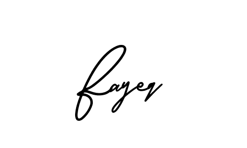 You should practise on your own different ways (AmerikaSignatureDemo-Regular) to write your name (Fayeq) in signature. don't let someone else do it for you. Fayeq signature style 3 images and pictures png