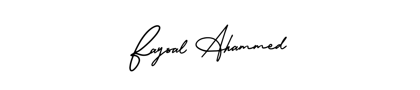 Make a beautiful signature design for name Faysal Ahammed. With this signature (AmerikaSignatureDemo-Regular) style, you can create a handwritten signature for free. Faysal Ahammed signature style 3 images and pictures png