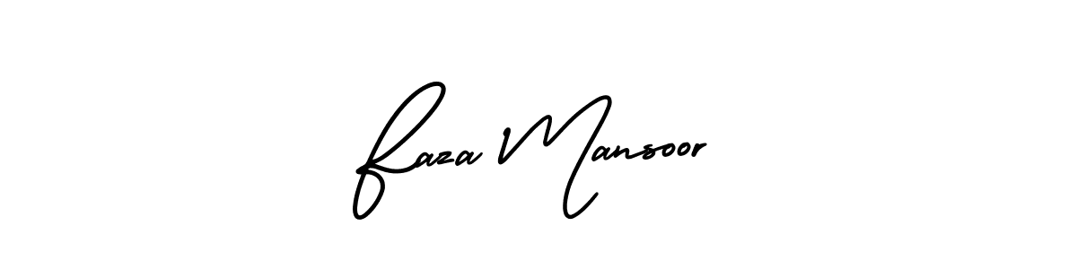 Make a beautiful signature design for name Faza Mansoor. With this signature (AmerikaSignatureDemo-Regular) style, you can create a handwritten signature for free. Faza Mansoor signature style 3 images and pictures png