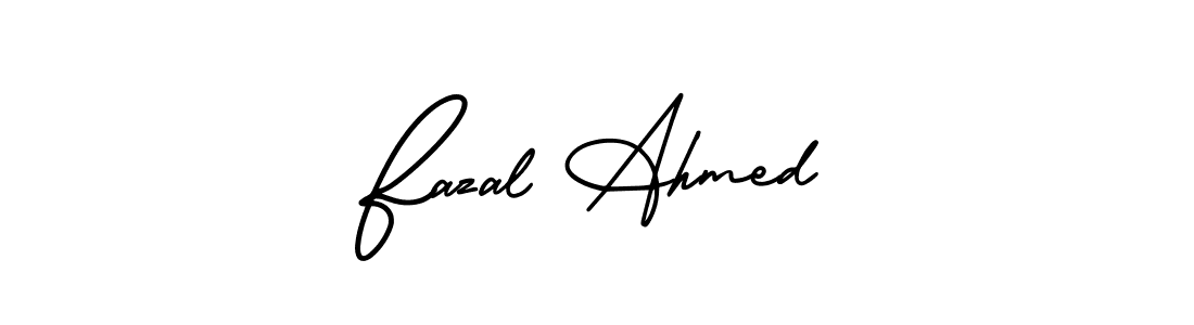 The best way (AmerikaSignatureDemo-Regular) to make a short signature is to pick only two or three words in your name. The name Fazal Ahmed include a total of six letters. For converting this name. Fazal Ahmed signature style 3 images and pictures png