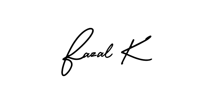 How to make Fazal K signature? AmerikaSignatureDemo-Regular is a professional autograph style. Create handwritten signature for Fazal K name. Fazal K signature style 3 images and pictures png