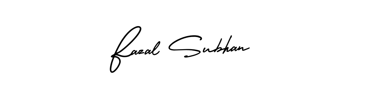 How to make Fazal Subhan name signature. Use AmerikaSignatureDemo-Regular style for creating short signs online. This is the latest handwritten sign. Fazal Subhan signature style 3 images and pictures png