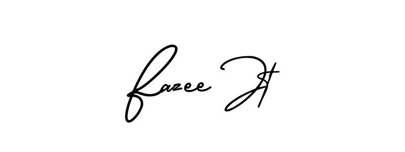 The best way (AmerikaSignatureDemo-Regular) to make a short signature is to pick only two or three words in your name. The name Fazee Jt include a total of six letters. For converting this name. Fazee Jt signature style 3 images and pictures png