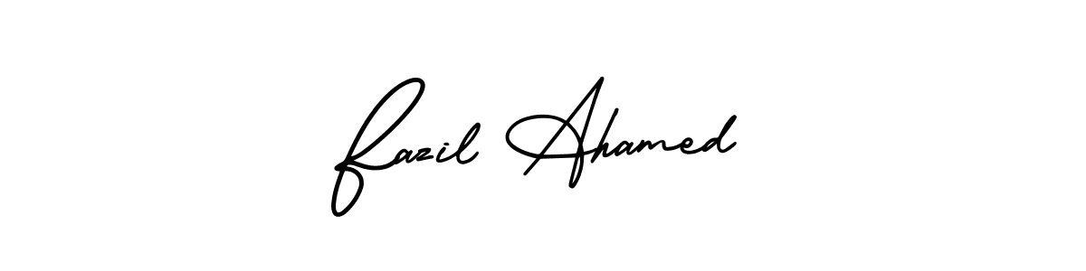 Make a beautiful signature design for name Fazil Ahamed. With this signature (AmerikaSignatureDemo-Regular) style, you can create a handwritten signature for free. Fazil Ahamed signature style 3 images and pictures png