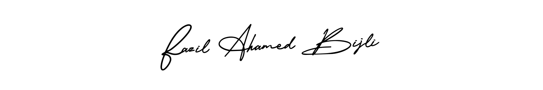This is the best signature style for the Fazil Ahamed Bijli name. Also you like these signature font (AmerikaSignatureDemo-Regular). Mix name signature. Fazil Ahamed Bijli signature style 3 images and pictures png