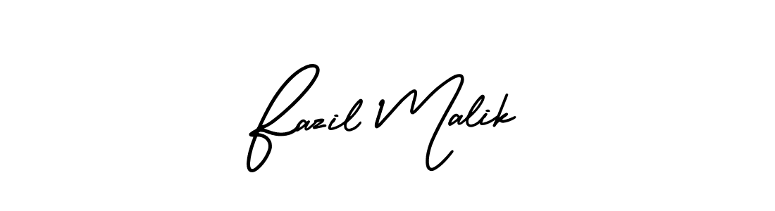 You should practise on your own different ways (AmerikaSignatureDemo-Regular) to write your name (Fazil Malik) in signature. don't let someone else do it for you. Fazil Malik signature style 3 images and pictures png