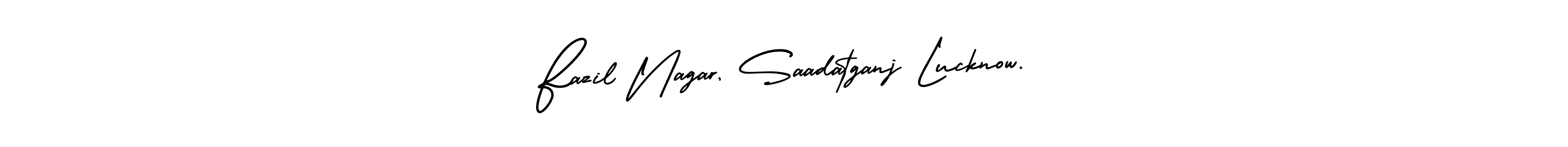 You should practise on your own different ways (AmerikaSignatureDemo-Regular) to write your name (Fazil Nagar, Saadatganj Lucknow.) in signature. don't let someone else do it for you. Fazil Nagar, Saadatganj Lucknow. signature style 3 images and pictures png