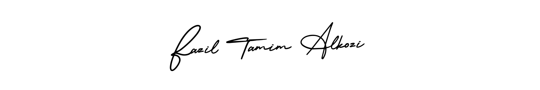 Create a beautiful signature design for name Fazil Tamim Alkozi. With this signature (AmerikaSignatureDemo-Regular) fonts, you can make a handwritten signature for free. Fazil Tamim Alkozi signature style 3 images and pictures png