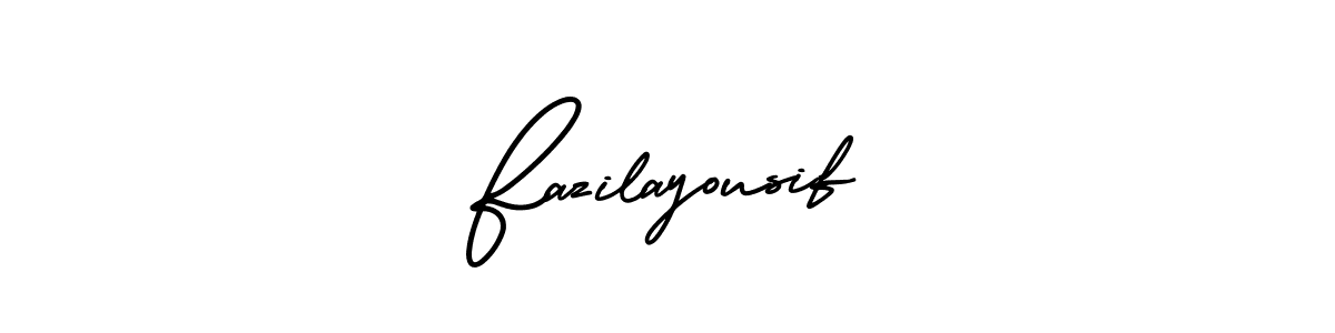 Make a beautiful signature design for name Fazilayousif. With this signature (AmerikaSignatureDemo-Regular) style, you can create a handwritten signature for free. Fazilayousif signature style 3 images and pictures png