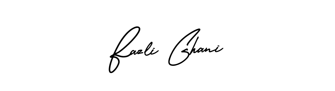 The best way (AmerikaSignatureDemo-Regular) to make a short signature is to pick only two or three words in your name. The name Fazli Ghani include a total of six letters. For converting this name. Fazli Ghani signature style 3 images and pictures png