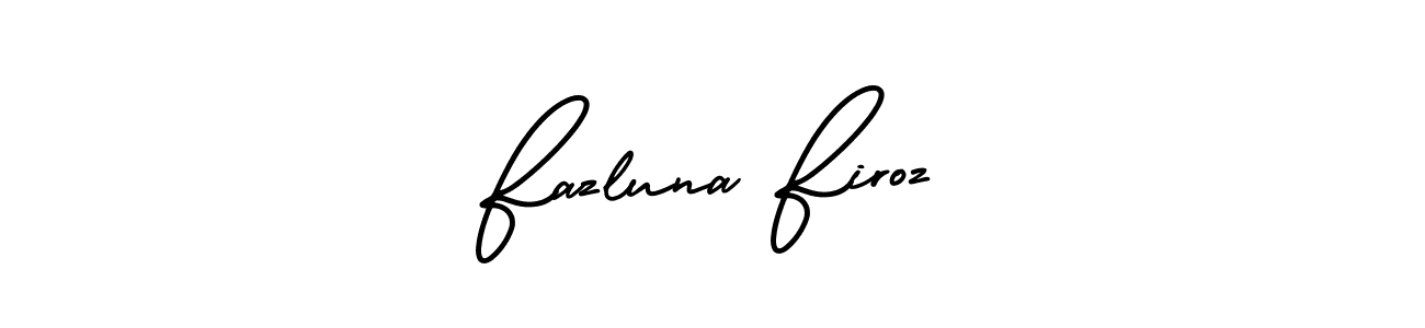 Make a short Fazluna Firoz signature style. Manage your documents anywhere anytime using AmerikaSignatureDemo-Regular. Create and add eSignatures, submit forms, share and send files easily. Fazluna Firoz signature style 3 images and pictures png