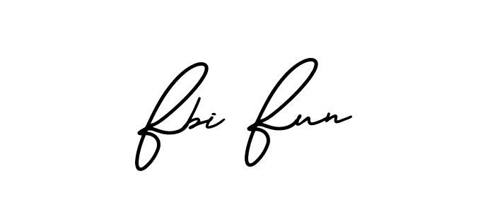 How to make Fbi Fun name signature. Use AmerikaSignatureDemo-Regular style for creating short signs online. This is the latest handwritten sign. Fbi Fun signature style 3 images and pictures png