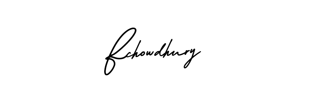 The best way (AmerikaSignatureDemo-Regular) to make a short signature is to pick only two or three words in your name. The name Fchowdhury include a total of six letters. For converting this name. Fchowdhury signature style 3 images and pictures png