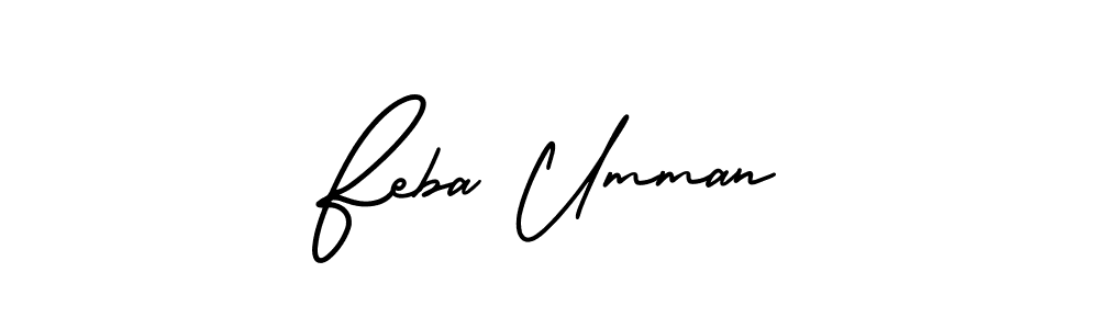 Make a short Feba Umman signature style. Manage your documents anywhere anytime using AmerikaSignatureDemo-Regular. Create and add eSignatures, submit forms, share and send files easily. Feba Umman signature style 3 images and pictures png