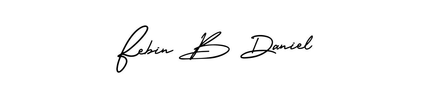 How to make Febin B Daniel signature? AmerikaSignatureDemo-Regular is a professional autograph style. Create handwritten signature for Febin B Daniel name. Febin B Daniel signature style 3 images and pictures png
