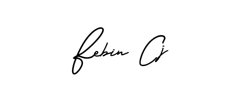 Make a beautiful signature design for name Febin Cj. With this signature (AmerikaSignatureDemo-Regular) style, you can create a handwritten signature for free. Febin Cj signature style 3 images and pictures png