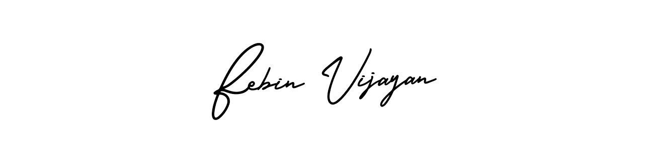 The best way (AmerikaSignatureDemo-Regular) to make a short signature is to pick only two or three words in your name. The name Febin Vijayan include a total of six letters. For converting this name. Febin Vijayan signature style 3 images and pictures png