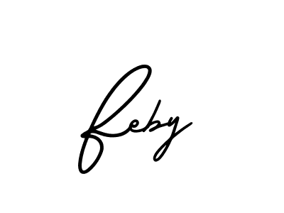 How to make Feby signature? AmerikaSignatureDemo-Regular is a professional autograph style. Create handwritten signature for Feby name. Feby signature style 3 images and pictures png