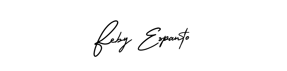 AmerikaSignatureDemo-Regular is a professional signature style that is perfect for those who want to add a touch of class to their signature. It is also a great choice for those who want to make their signature more unique. Get Feby Espanto name to fancy signature for free. Feby Espanto signature style 3 images and pictures png