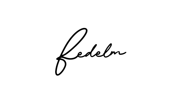 Make a beautiful signature design for name Fedelm. With this signature (AmerikaSignatureDemo-Regular) style, you can create a handwritten signature for free. Fedelm signature style 3 images and pictures png