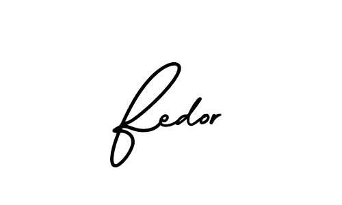 How to make Fedor name signature. Use AmerikaSignatureDemo-Regular style for creating short signs online. This is the latest handwritten sign. Fedor signature style 3 images and pictures png