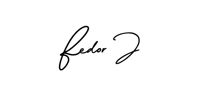 It looks lik you need a new signature style for name Fedor J. Design unique handwritten (AmerikaSignatureDemo-Regular) signature with our free signature maker in just a few clicks. Fedor J signature style 3 images and pictures png