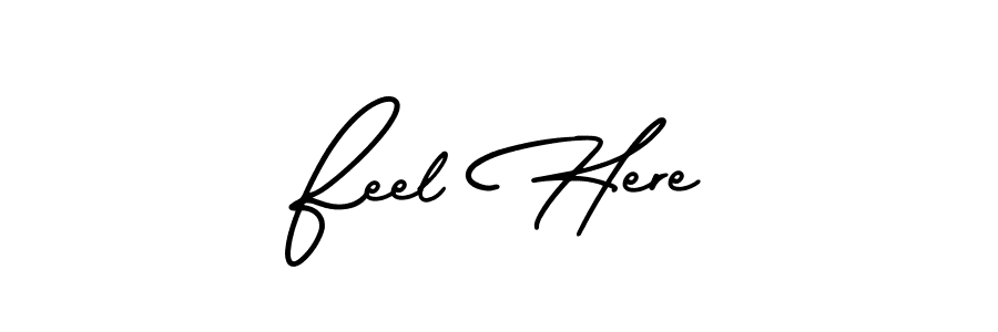 You should practise on your own different ways (AmerikaSignatureDemo-Regular) to write your name (Feel Here) in signature. don't let someone else do it for you. Feel Here signature style 3 images and pictures png