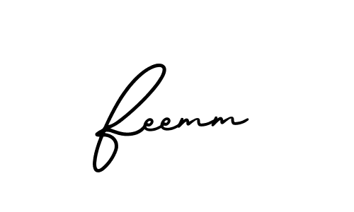 if you are searching for the best signature style for your name Feemm. so please give up your signature search. here we have designed multiple signature styles  using AmerikaSignatureDemo-Regular. Feemm signature style 3 images and pictures png