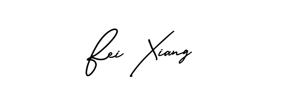The best way (AmerikaSignatureDemo-Regular) to make a short signature is to pick only two or three words in your name. The name Fei Xiang include a total of six letters. For converting this name. Fei Xiang signature style 3 images and pictures png