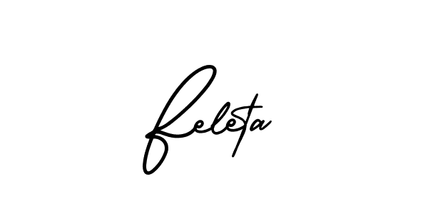 Feleta stylish signature style. Best Handwritten Sign (AmerikaSignatureDemo-Regular) for my name. Handwritten Signature Collection Ideas for my name Feleta. Feleta signature style 3 images and pictures png