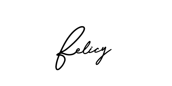 The best way (AmerikaSignatureDemo-Regular) to make a short signature is to pick only two or three words in your name. The name Felicy include a total of six letters. For converting this name. Felicy signature style 3 images and pictures png