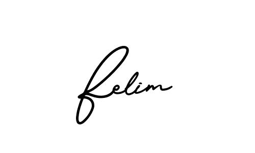 How to make Felim name signature. Use AmerikaSignatureDemo-Regular style for creating short signs online. This is the latest handwritten sign. Felim signature style 3 images and pictures png