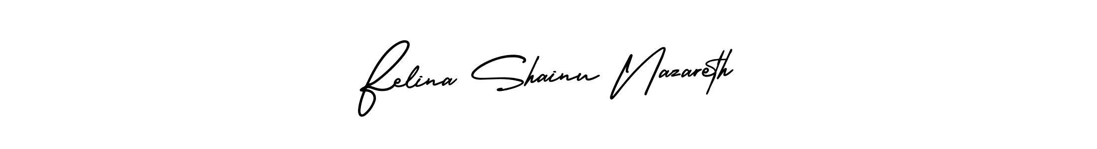 Felina Shainu Nazareth stylish signature style. Best Handwritten Sign (AmerikaSignatureDemo-Regular) for my name. Handwritten Signature Collection Ideas for my name Felina Shainu Nazareth. Felina Shainu Nazareth signature style 3 images and pictures png