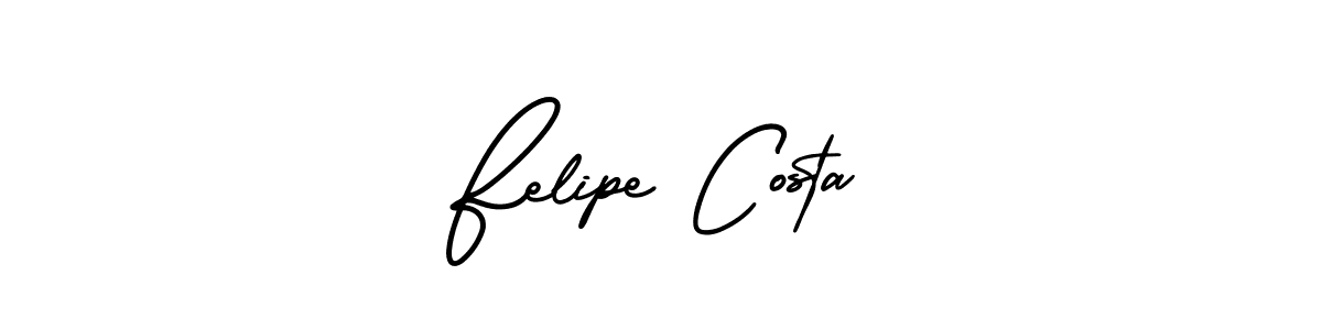 You should practise on your own different ways (AmerikaSignatureDemo-Regular) to write your name (Felipe Costa) in signature. don't let someone else do it for you. Felipe Costa signature style 3 images and pictures png