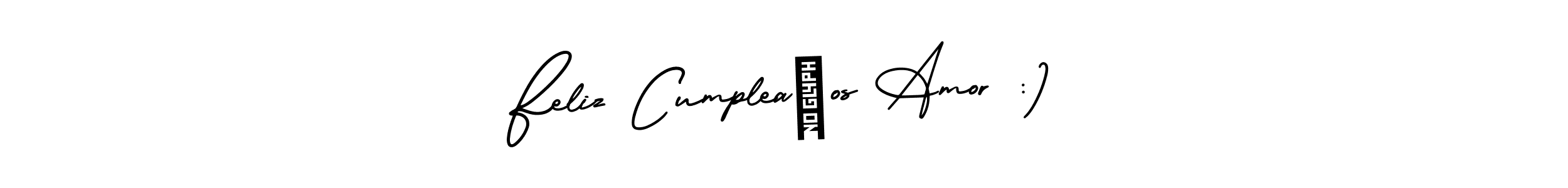How to make Feliz CumpleaÑos Amor :) name signature. Use AmerikaSignatureDemo-Regular style for creating short signs online. This is the latest handwritten sign. Feliz CumpleaÑos Amor :) signature style 3 images and pictures png