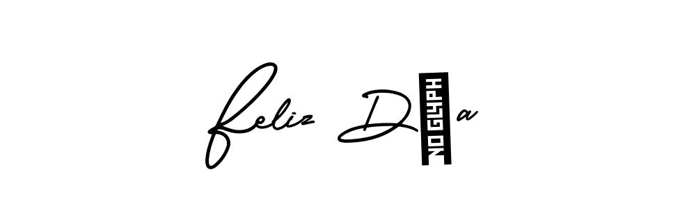 How to make Feliz Día signature? AmerikaSignatureDemo-Regular is a professional autograph style. Create handwritten signature for Feliz Día name. Feliz Día signature style 3 images and pictures png