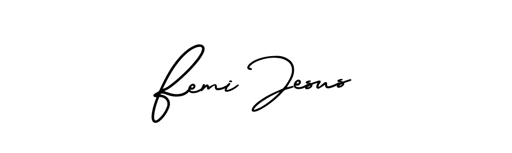 Design your own signature with our free online signature maker. With this signature software, you can create a handwritten (AmerikaSignatureDemo-Regular) signature for name Femi Jesus. Femi Jesus signature style 3 images and pictures png