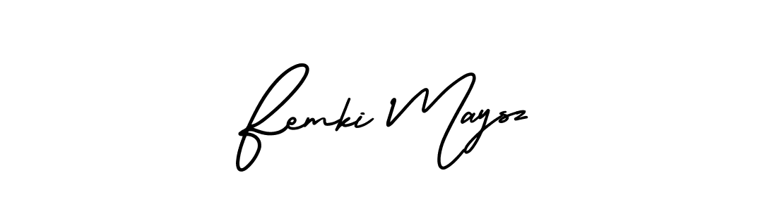 Create a beautiful signature design for name Femki Maysz. With this signature (AmerikaSignatureDemo-Regular) fonts, you can make a handwritten signature for free. Femki Maysz signature style 3 images and pictures png