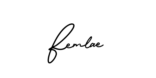Similarly AmerikaSignatureDemo-Regular is the best handwritten signature design. Signature creator online .You can use it as an online autograph creator for name Femlae. Femlae signature style 3 images and pictures png
