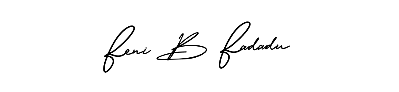 This is the best signature style for the Feni B Fadadu name. Also you like these signature font (AmerikaSignatureDemo-Regular). Mix name signature. Feni B Fadadu signature style 3 images and pictures png
